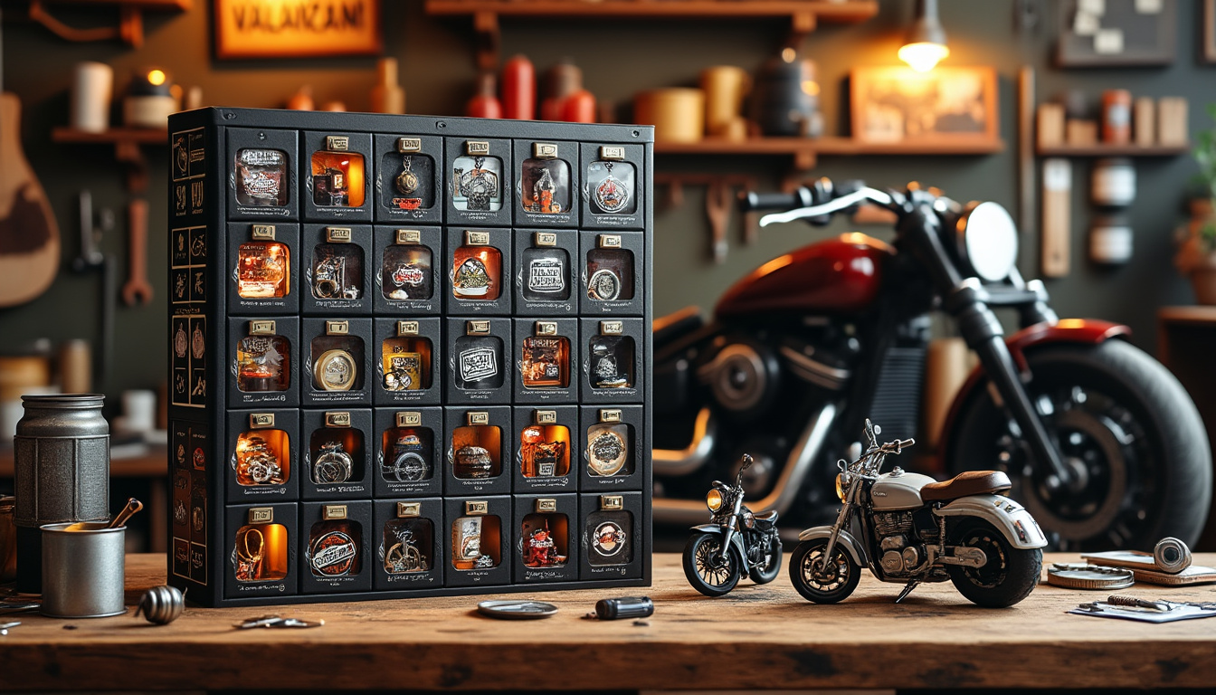 Calendrier De L'Avent Moto 2025 - 24 Décorations Acryliques 2D - Compte à Rebours Noël - Décoration Arbre, Fenêtre, Porte