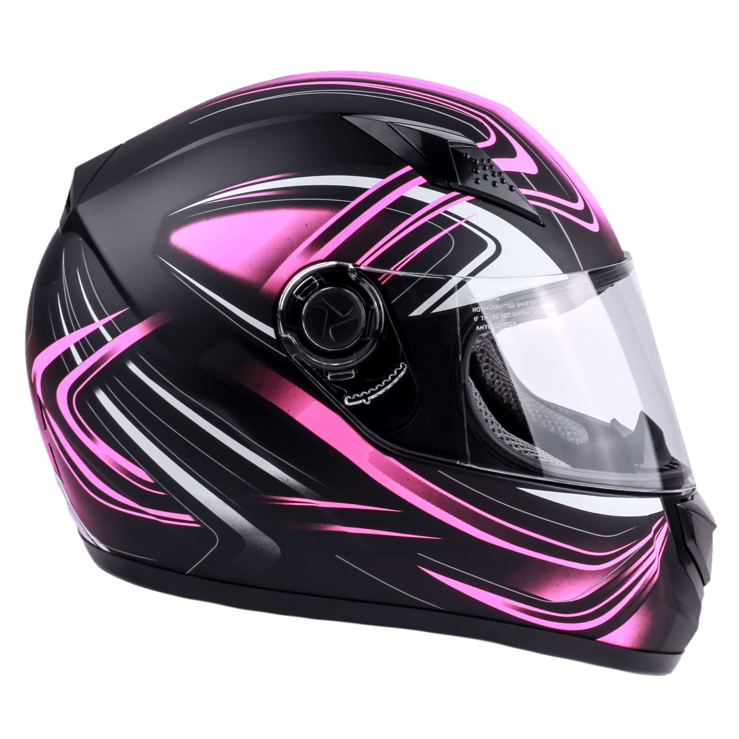 casque de moto rose alliant style et sécurité, parfait pour les motards cherchant protection et élégance sur la route.