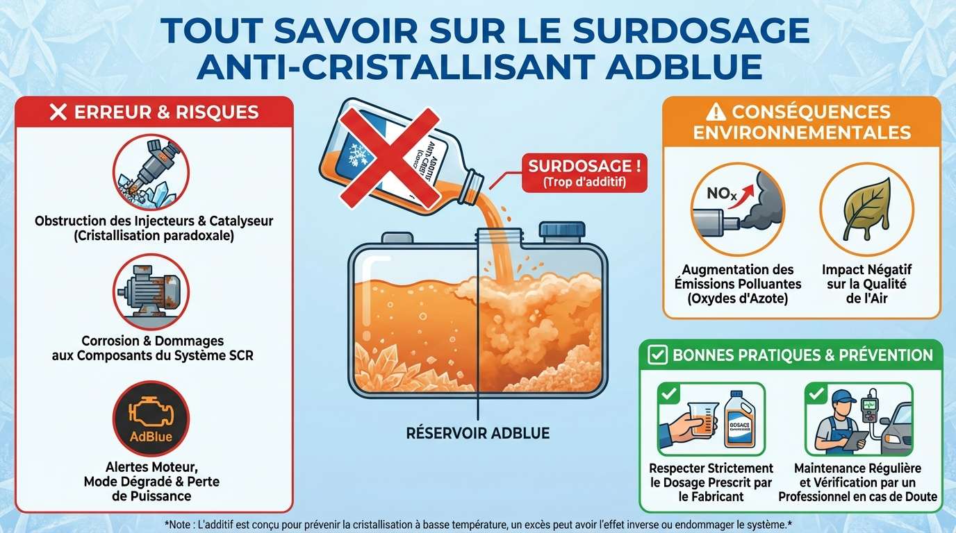 découvrez les risques et conséquences d'une surdose d'adblue sur votre véhicule, ainsi que les solutions pour éviter les erreurs de dosage et protéger votre moteur.