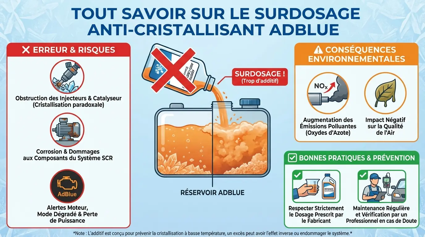 découvrez les risques et conséquences d'une surdose d'adblue sur votre véhicule, ainsi que les solutions pour éviter les erreurs de dosage et protéger votre moteur.