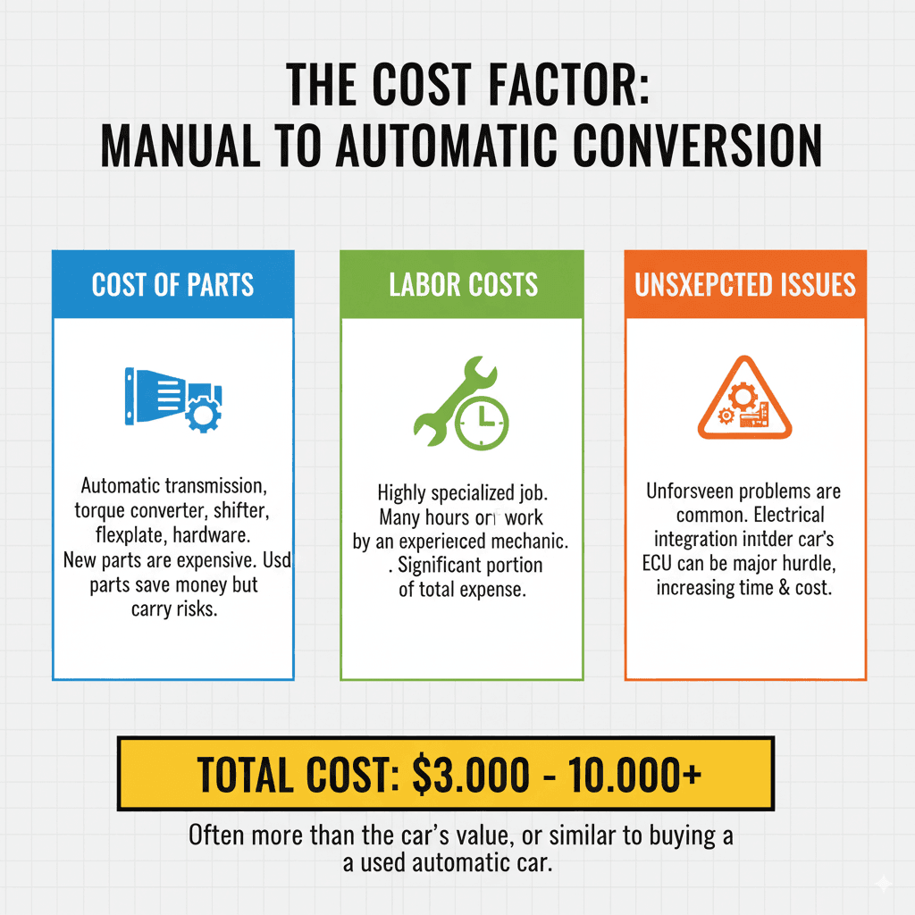 découvrez le coût de la conversion d'une voiture de boîte manuelle à automatique en , avec une estimation détaillée des prix, avantages et conseils pour réussir votre transition.
